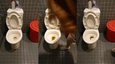 ⚫️⚫️牛逼大神360度偸拍快餐店女厕，多位学生妹小姐姐入镜，有的美眉很警觉，差点翻车 (9)